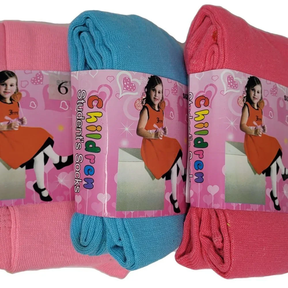 Bundle of Girls' Winter / School Tights, Variety of Colors, 3 pairs, size 6-8